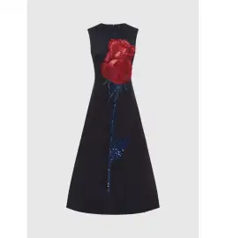 Leo Lin Cleo Embellished Sleeveless Midi Dress Rose Print Size AU 8 for rent on The Volte - image 1