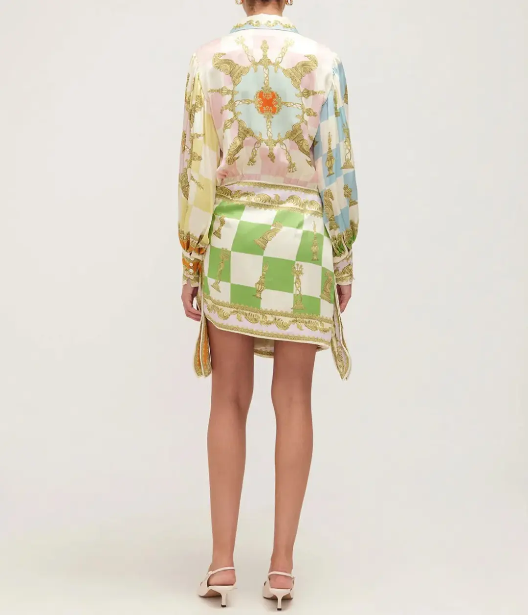 Alemais Checkmate Silk Mini Dress Multi Size AU 10 for rent on The Volte - main image