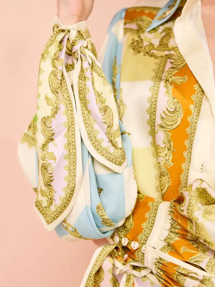 Alemais Checkmate Silk Mini Dress Multi Size AU 10 for rent on The Volte - main image