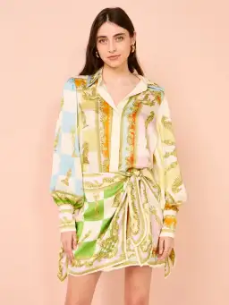 Alemais Checkmate Silk Mini Dress Multi Size AU 10 for rent on The Volte - image 2