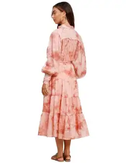 Ministry of Style High Tide Tie Dye Midi Dress Print Size AU 8 for rent on The Volte - image 3