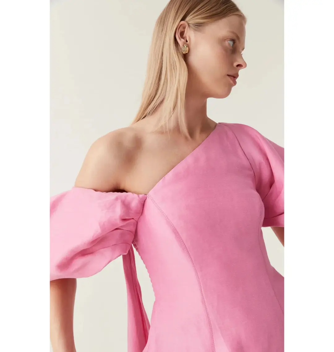 Aje Arista Tulip Sleeve Midi Dress Cerise Pink Size AU 14 for rent on The Volte - main image