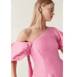 Aje Arista Tulip Sleeve Midi Dress Cerise Pink Size AU 14 for rent on The Volte - image 2