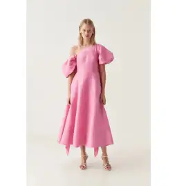 Aje Arista Tulip Sleeve Midi Dress Cerise Pink Size AU 14 for rent on The Volte - image 1