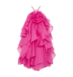 Aje Pandorea Layered Mini Dress Fuchsia Rose Size AU 8 for rent on The Volte - image 5