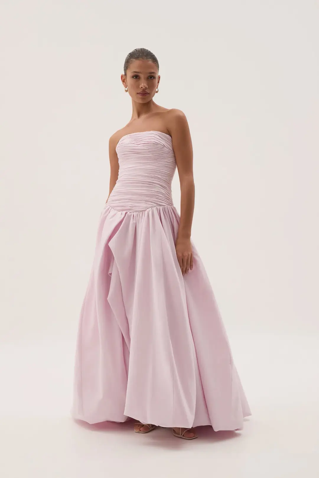 Aje Violette Bubble Hem Maxi Dress Pastel Pink Size AU 8 for rent on The Volte - main image