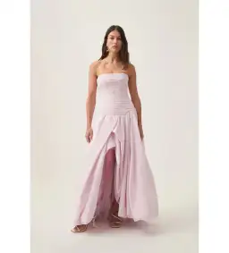 Aje Violette Bubble Hem Maxi Dress Pastel Pink Size AU 8 for rent on The Volte - image 2
