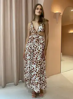 Bec & Bridge Phillipa Maxi Dress Print Size 14