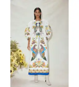 Alemais Effie Puff Sleeve Midi Dress Multi Size AU 14