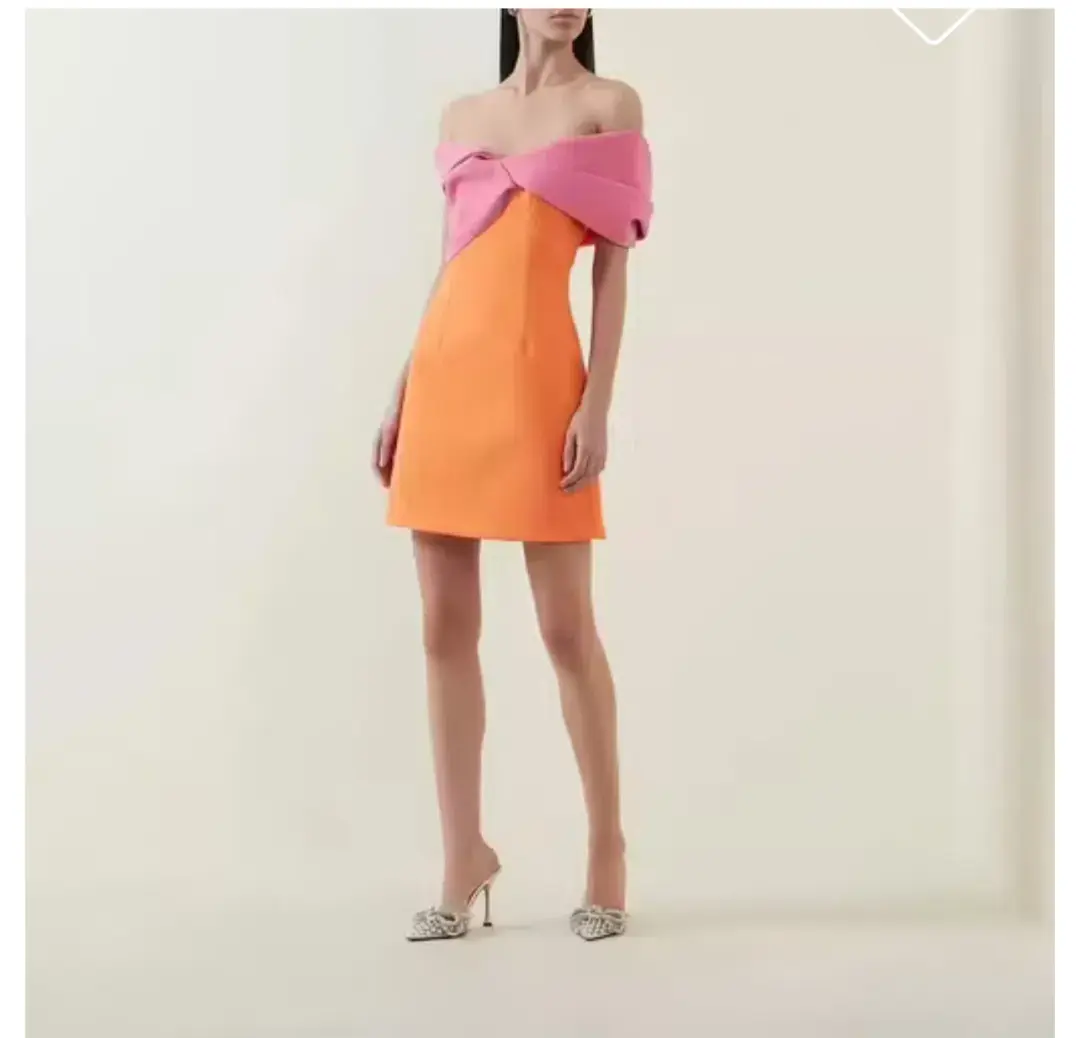 Rachel Gilbert Matteo Mini Dress Pink/Orange Size 0/Au 6 for rent on The Volte - main image