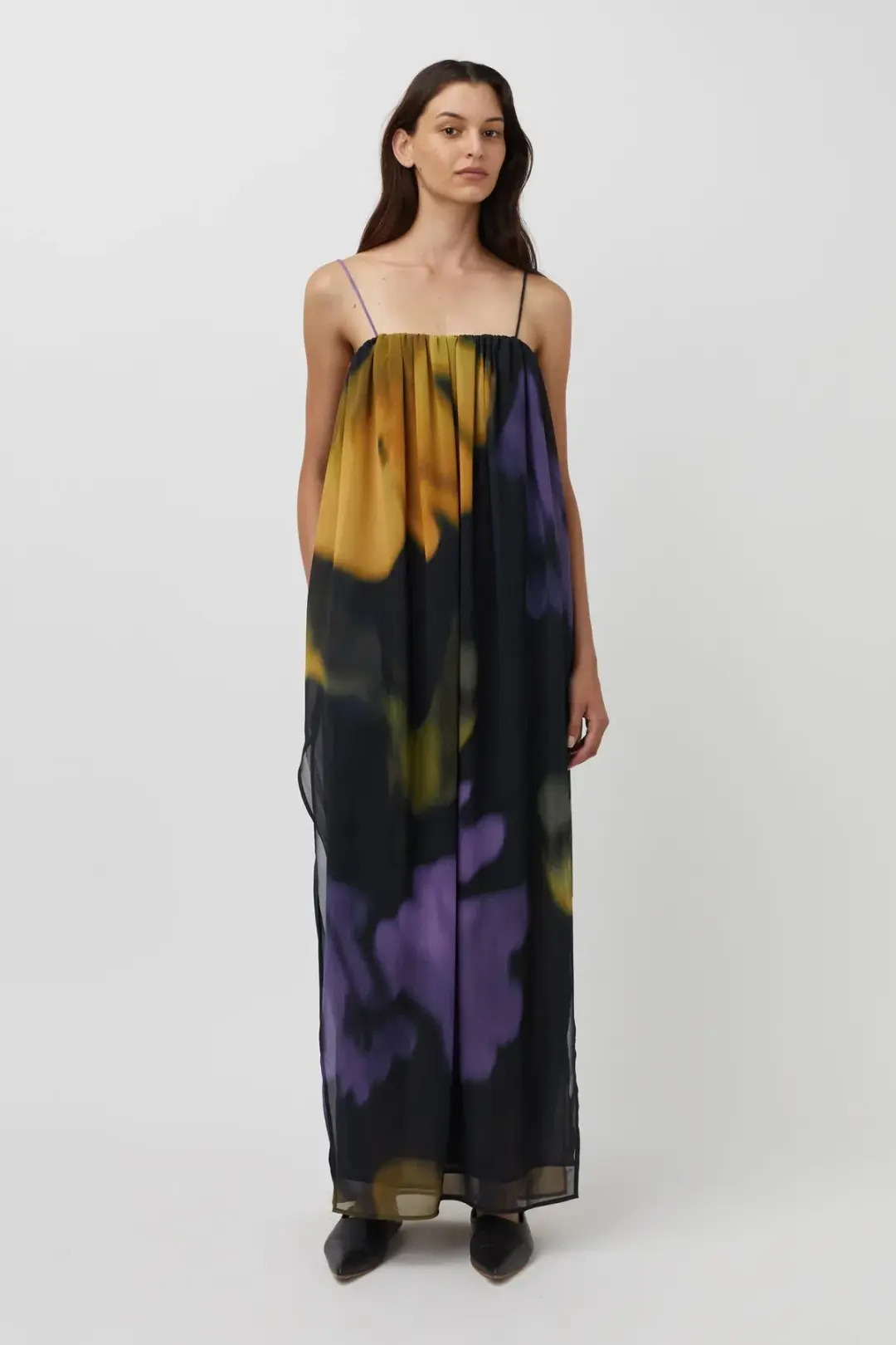 Camilla and Marc Valerio Maxi Dress Purple and Black Valerio Print Size 6 for rent on The Volte - main image