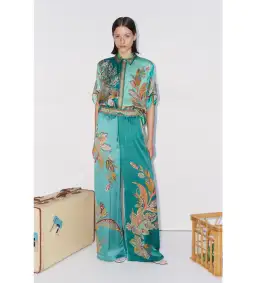 Alemais Franca Silk Shirt and Pant Set Print Size AU 16