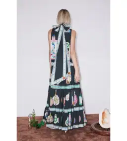 Alemais Royal Tiered Midi Dress Green/Print Size 16 for rent on The Volte - image 2