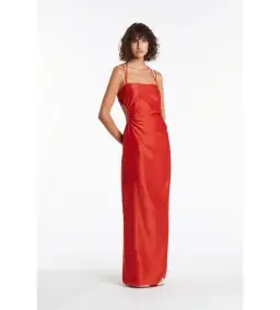 Sir the Label Lucelia Cut Out Midi Dress Red Size 8