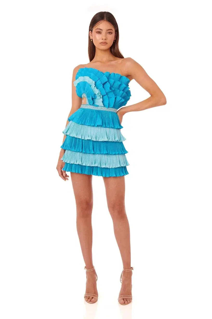 Eliya the Label Josephine Mini Dress Blue Size XS/Au 6 for rent on The Volte - main image