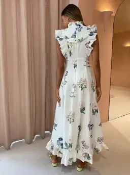 Alemais Jules Floral Midi Dress Antique Print Size 8 for rent on The Volte - image 3