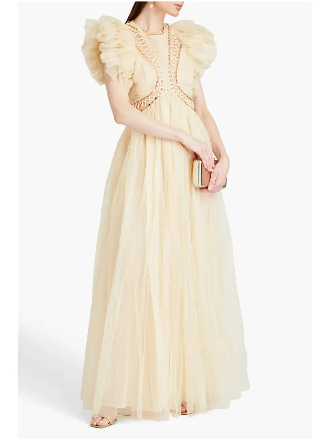 Zimmermann Dancer Glitter Tulle Dress Cream Size 0 (AU 8) for rent on The Volte - main image