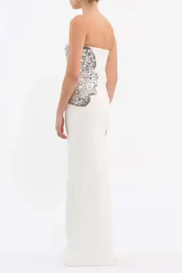 Rebecca Vallance Layana Strapless Embellished Gown Ivory Size 8 for rent on The Volte - image 3