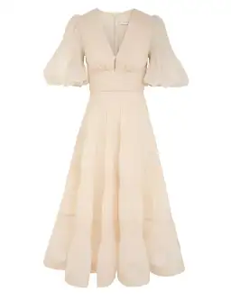 Zimmermann Pleated Midi Dress Cream Size 4 / AU 16 for rent on The Volte - image 3
