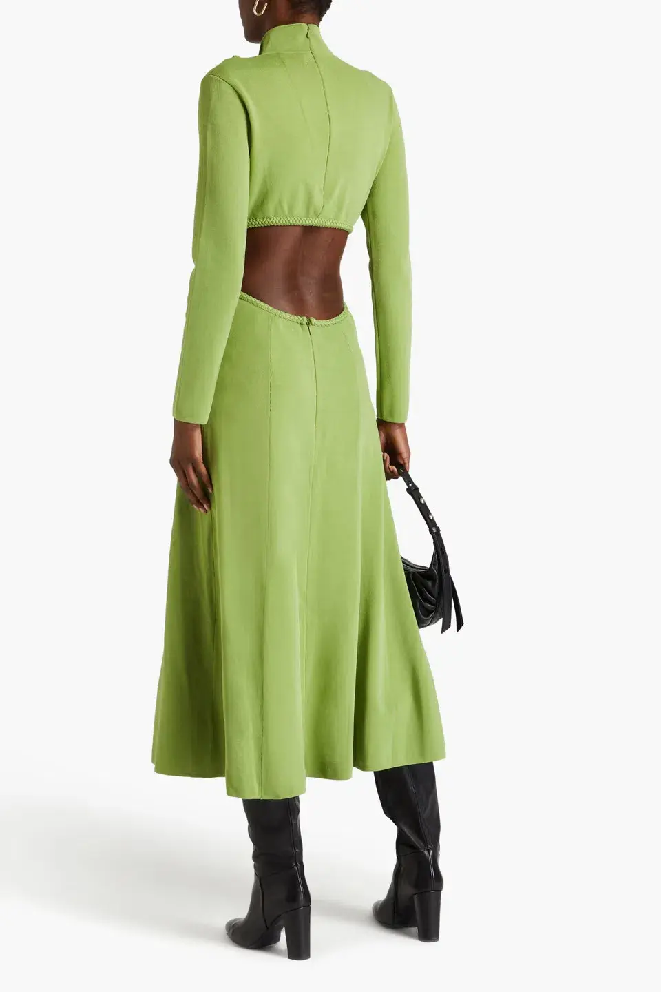 Aje Amelie Braided Cut Out Knit Midi Dress Green Size XL / AU 14 for rent on The Volte - main image