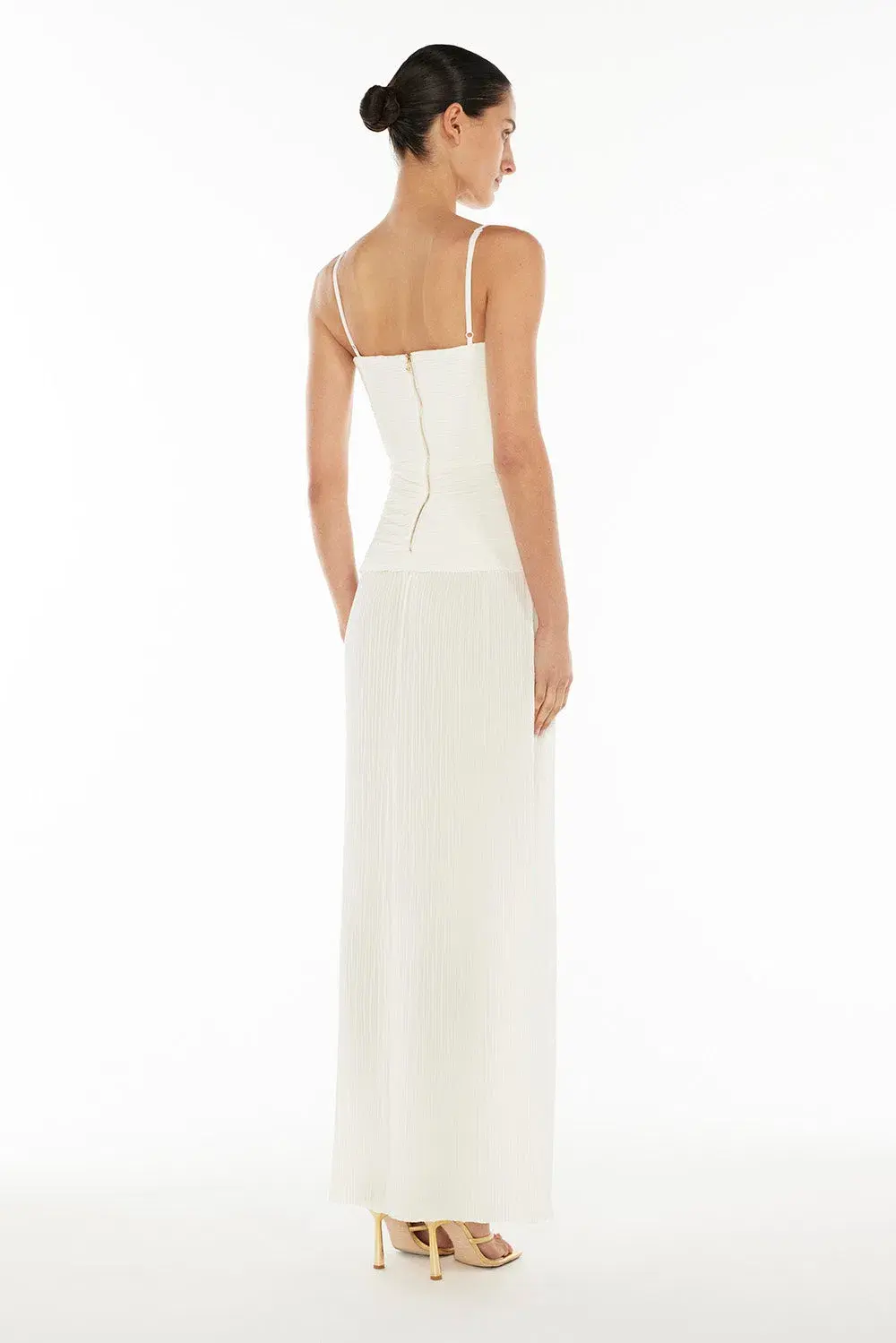 Manning Cartell Double Time Pleat Dress In White Size L / AU 12 for rent on The Volte - main image