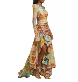Zimmermann Tama Asymmetric Dress in Multi Size 1 / AU 10 for rent on The Volte - image 2