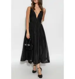 Zimmermann Illustration V Neck Midi Dress in Black Size AU 6 for rent on The Volte - image 1