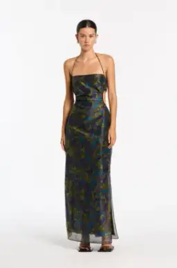 Sir The Label Valerio Tie Halter Midi Dress Print Size 1 / AU 8 for rent on The Volte - image 4