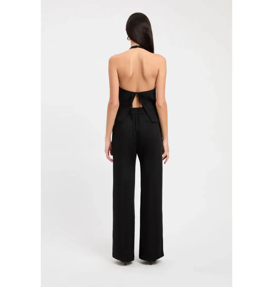 Kookai Maria Core Top and Wide Leg Pant Black for rent on The Volte - main image