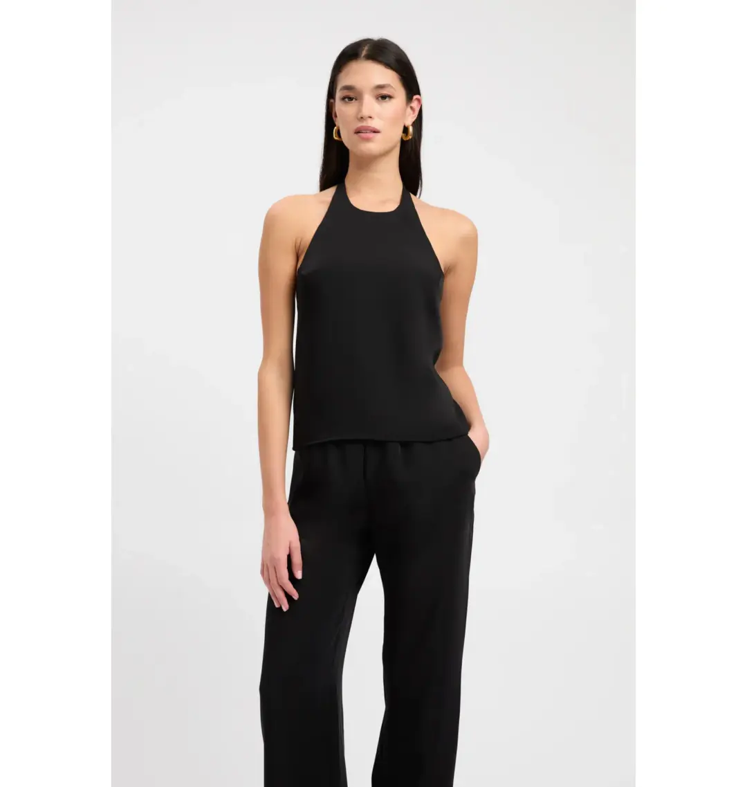 Kookai Maria Core Top and Wide Leg Pant Black for rent on The Volte - main image