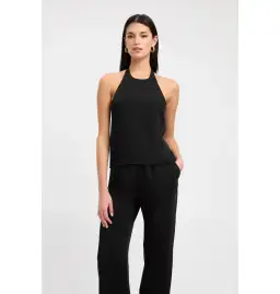 Kookai Maria Core Top and Wide Leg Pant Black for rent on The Volte - image 2