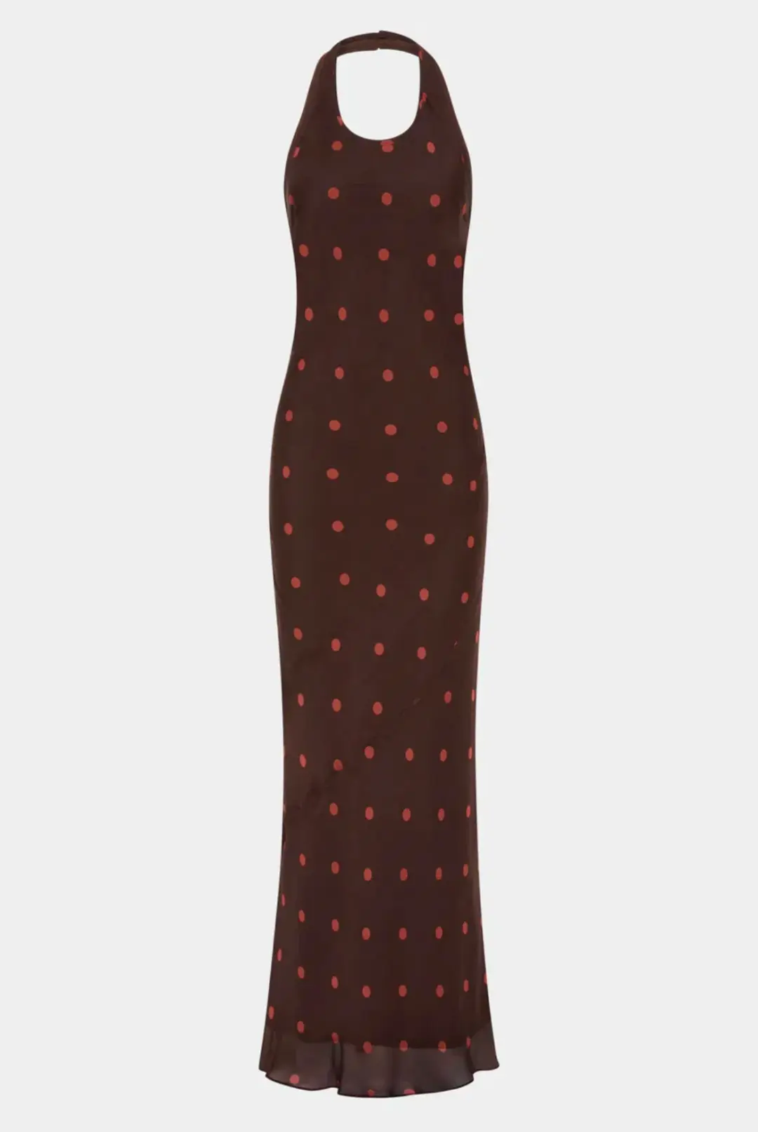 Sir the Label Toni Halter Dress in Chocolate Dot Size 2 / AU 10 for rent on The Volte - main image