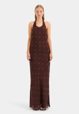 Sir the Label Toni Halter Dress in Chocolate Dot Size 2 / AU 10 for rent on The Volte - image 5
