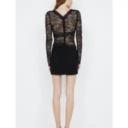 Bec & Bridge Sashay Lace Long Sleeve Mini Dress Black Size 6 for rent on The Volte - image 3