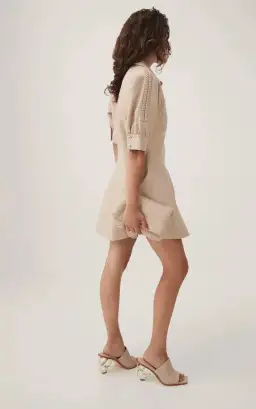 AJE Flourisher Braided Mini Dress Beige Size 8 for rent on The Volte - image 3