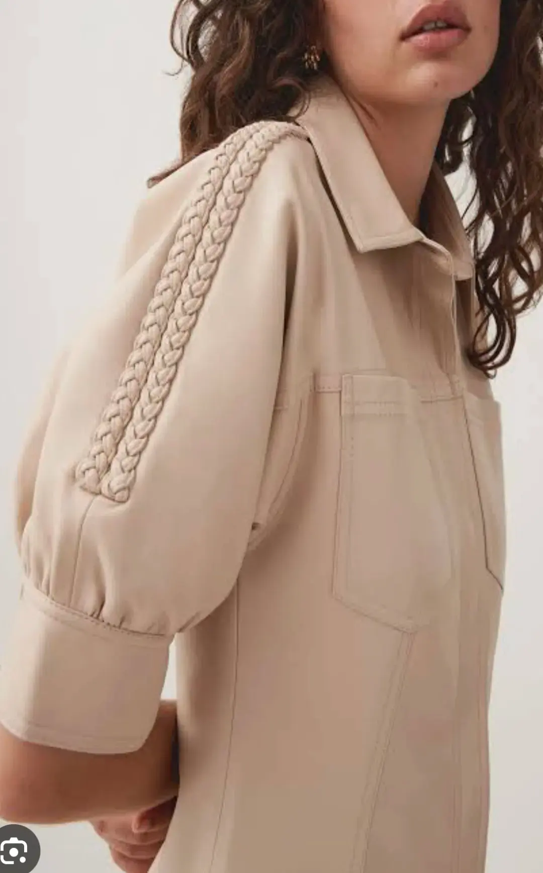 AJE Flourisher Braided Mini Dress Beige Size 8 for rent on The Volte - main image