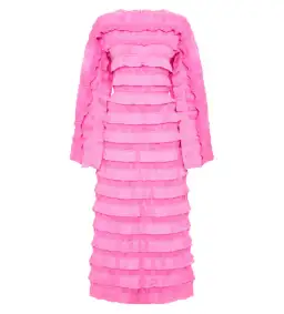 Aje Palladium Ruffled Midi Dress Pink Size 8 for rent on The Volte - image 4
