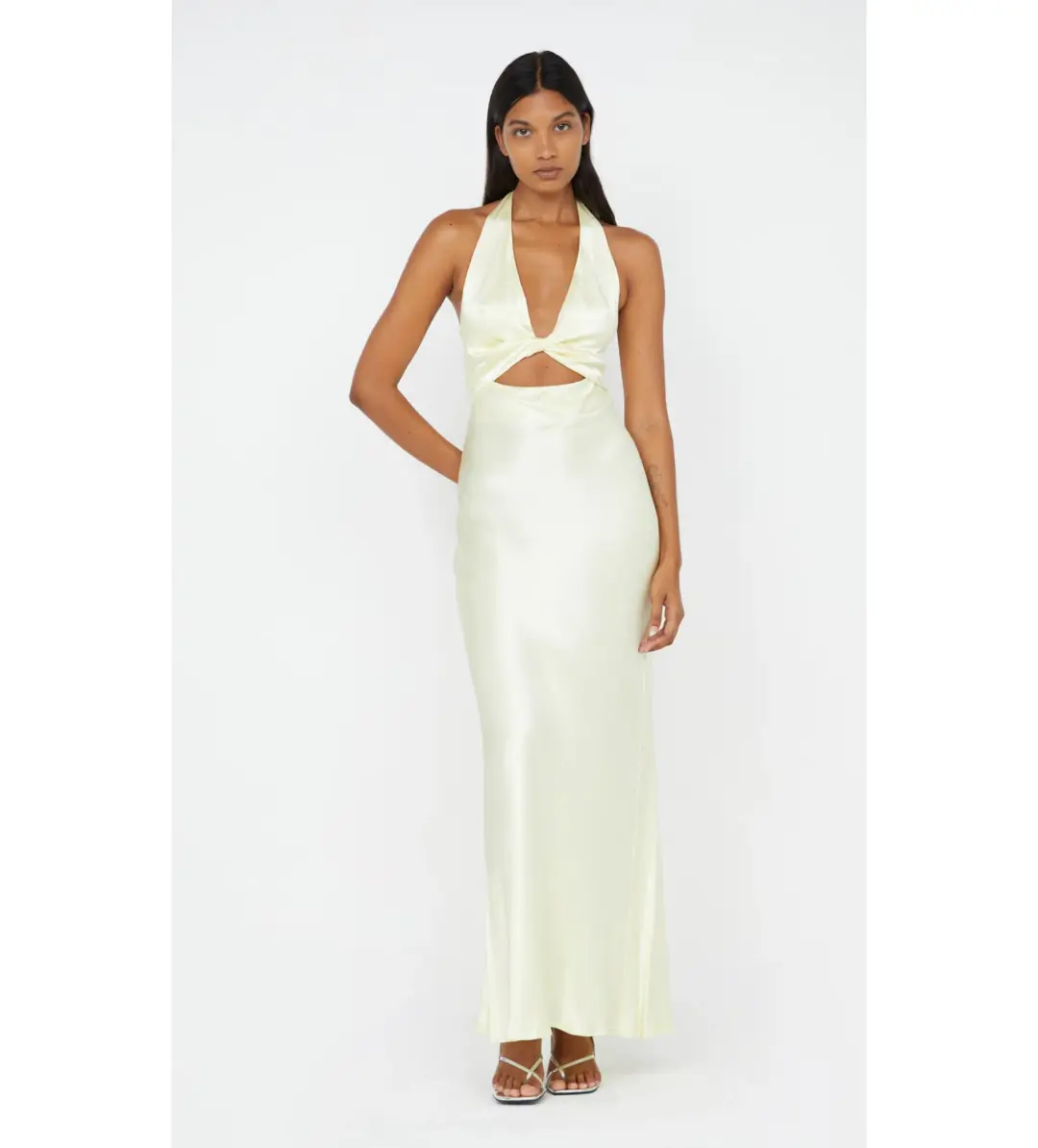 Bec + Bridge Sabia Twist Maxi Dress Ice Yellow Size 14 for rent on The Volte - main image