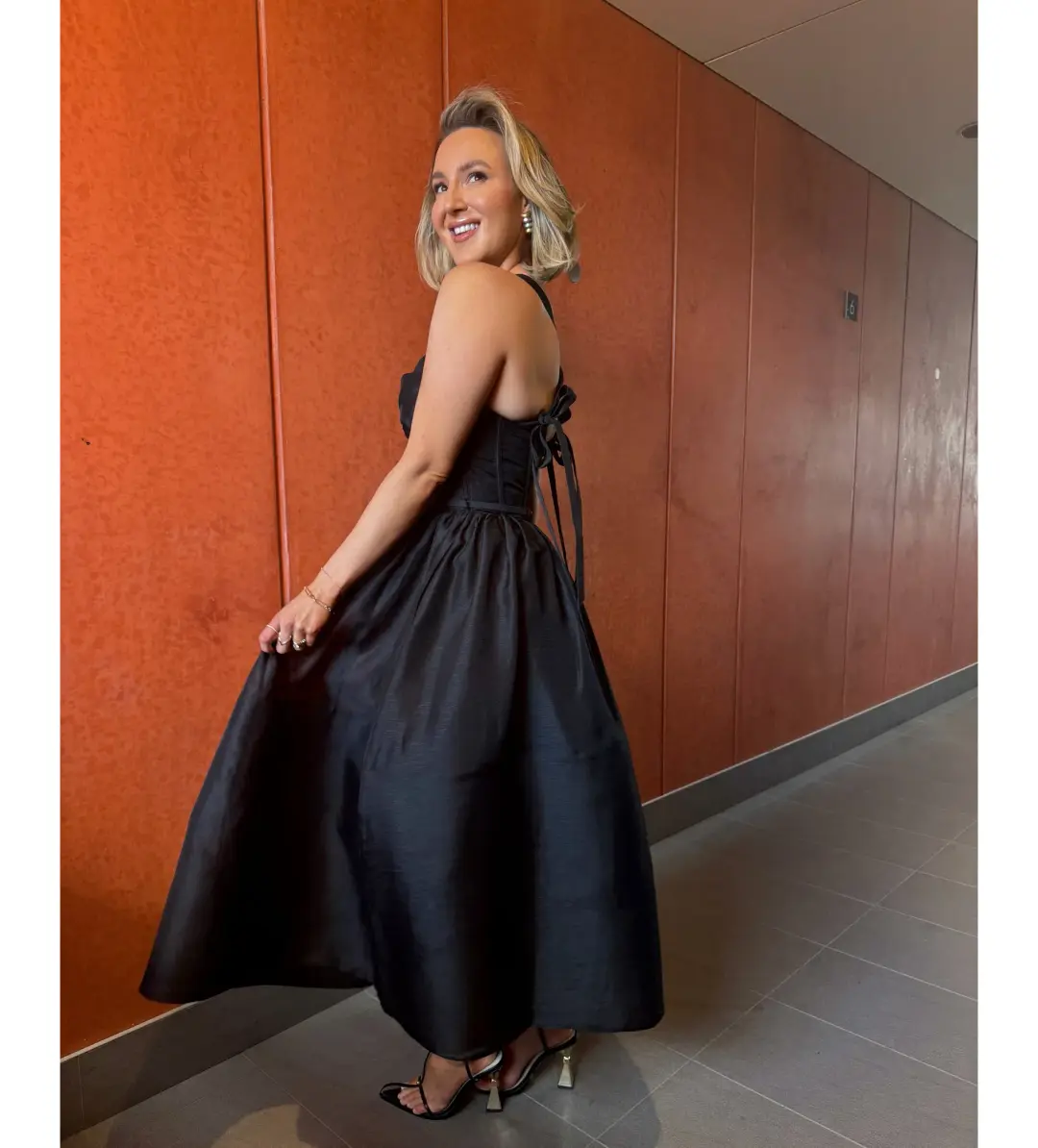 Zimmermann The Crush Picnic Midi Dress in Black Size 1 / AU 10 for rent on The Volte - main image