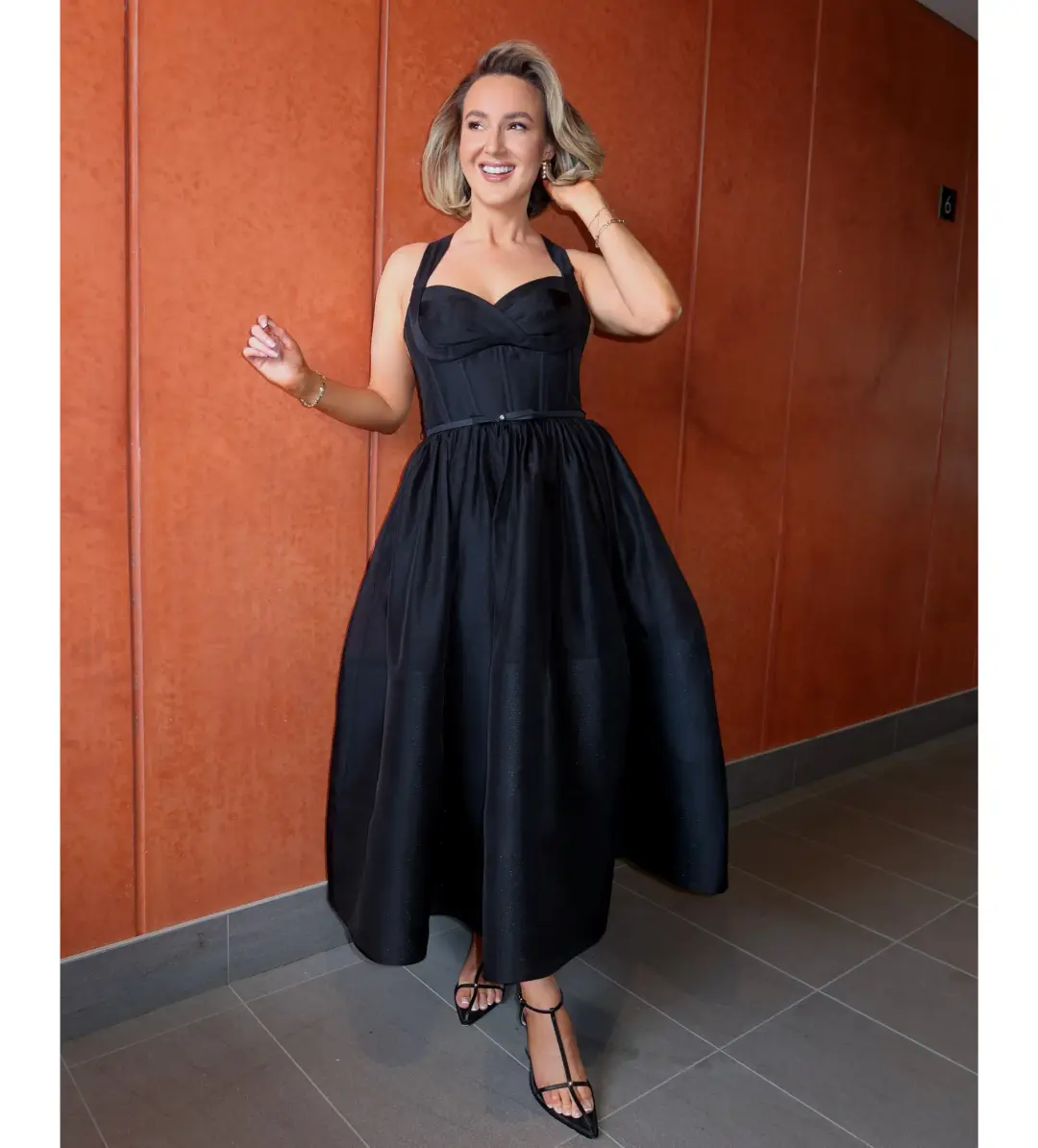 Zimmermann The Crush Picnic Midi Dress in Black Size 1 / AU 10 for rent on The Volte - main image