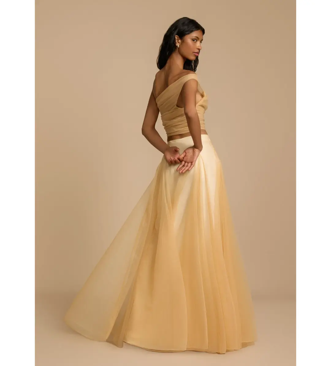 Arcina Ori Violetta Top and Skirt Set Champagne Size AU 8 for rent on The Volte - main image