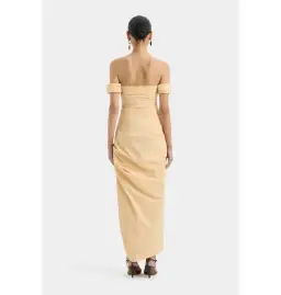 Sir the Label Carmen Draped Gown in Light Peach Size AU 6 for rent on The Volte - image 3
