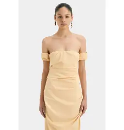 Sir the Label Carmen Draped Gown in Light Peach Size AU 6 for rent on The Volte - image 2