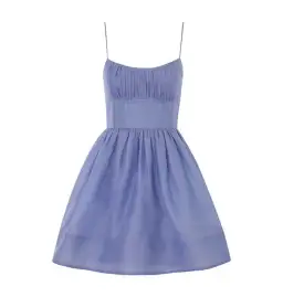 Zimmermann Natura Ruched Mini Dress in Iris Size 4 / AU 16 for rent on The Volte - image 4