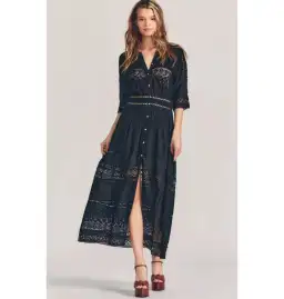 Love Shack Fancy Maxi Dress in Black Size Small / AU 8 for rent on The Volte - image 1