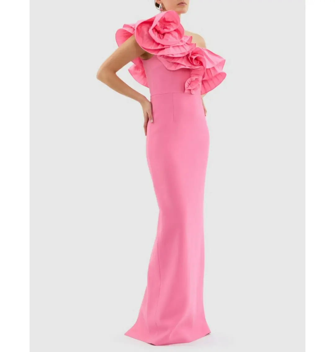Rebecca Vallance Rosita Gown Shrimp Pink Size AU 8 for rent on The Volte - main image