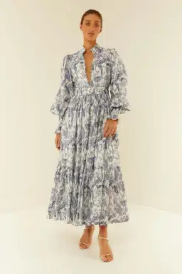 Palm Noosa Royal Flush Dress In Jungle Blue Size 10