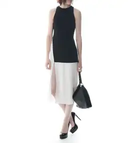A.L.C. Mer Sleeveless Midi Dress Black White Size AU 4