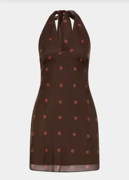 Sir the Label Toni Halter Mini Dress Chocolate Dot Size 1 / AU 8 for rent on The Volte - image 5