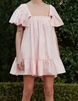 Blanca Studios Filomena Mini Dress Pink One Size baby Babydoll flare for rent on The Volte - image 5